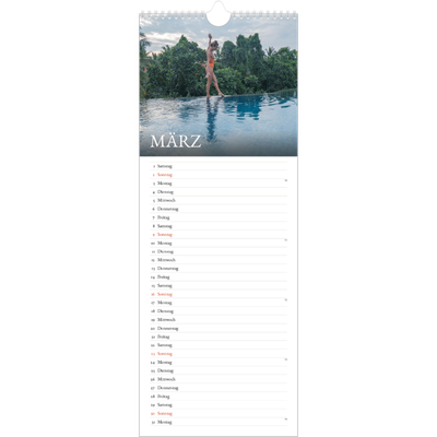 Küchenkalender  — Einfacher Serif [Marsch]