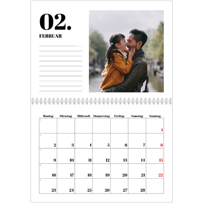 Fotokalender A4 doppelt (30 x 40 cm) — Serif und Momente [Februar]