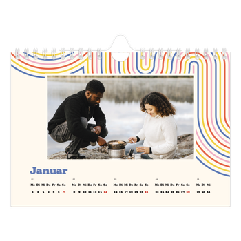 Fotokalender A5 — Retro-Streifen