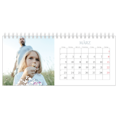 Tischkalender — Blumenmotiv [Marsch]