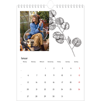 Fotokalender A4 — Blumenzeichnungen