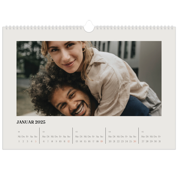 Fotokalender A3 — Schlicht in Creme