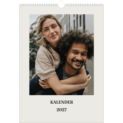 A3 Jahreskalender — Schlicht in Creme [deckblatt]