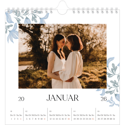Jahreskalender Quadratisch — Elegante Blumen [Januar]