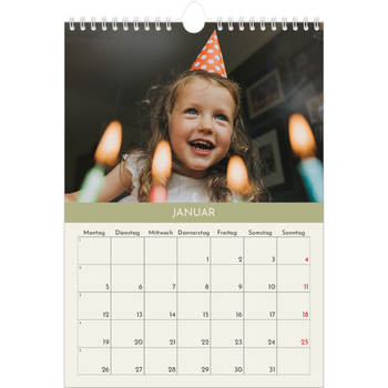 Fotokalender A4 — Pastellfarbene Monate