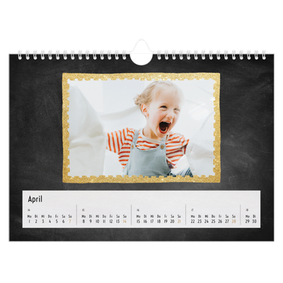 Fotokalender A4 — Glitzernder Rahmen [April]