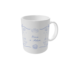 Tasse bedrucken — Schleifen und Kritzeleien