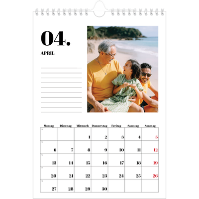 Fotokalender A4 (20 x 30 cm) — Serif und Momente [April]