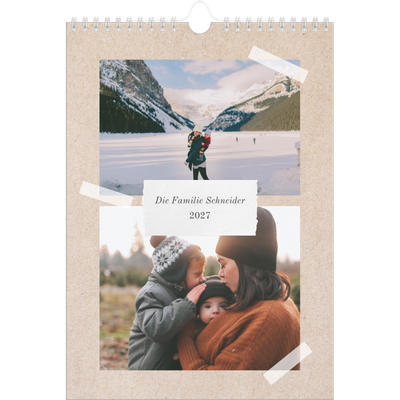 A4 Familienplaner — Handgemachter Planer - 3-köpfige Familie [deckblatt]