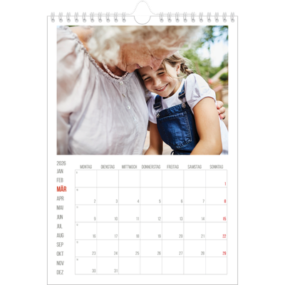 Fotokalender A4 (20 x 30 cm) — Rote Highlights [Marsch]