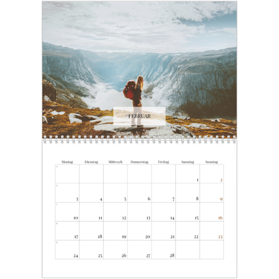 Fotokalender A4 doppelt (30 x 40 cm) — Klassischer Kalender [Februar]