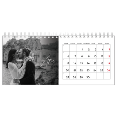 Tischkalender — Elegante Schrift [April]