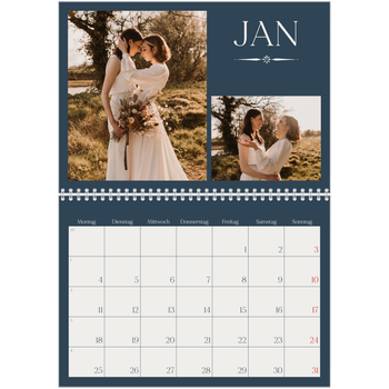 Fotokalender A4 doppelt — Schiefer und Serifen