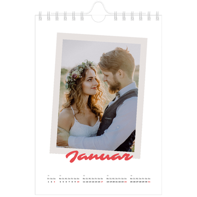 Fotokalender A5 — Karminrote Signatur [Januar]