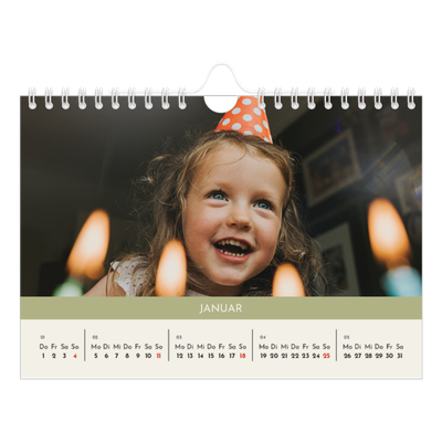 Fotokalender A5 — Pastellfarbene Monate [Januar]