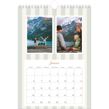 Fotokalender A4 — Schrift und Streifen