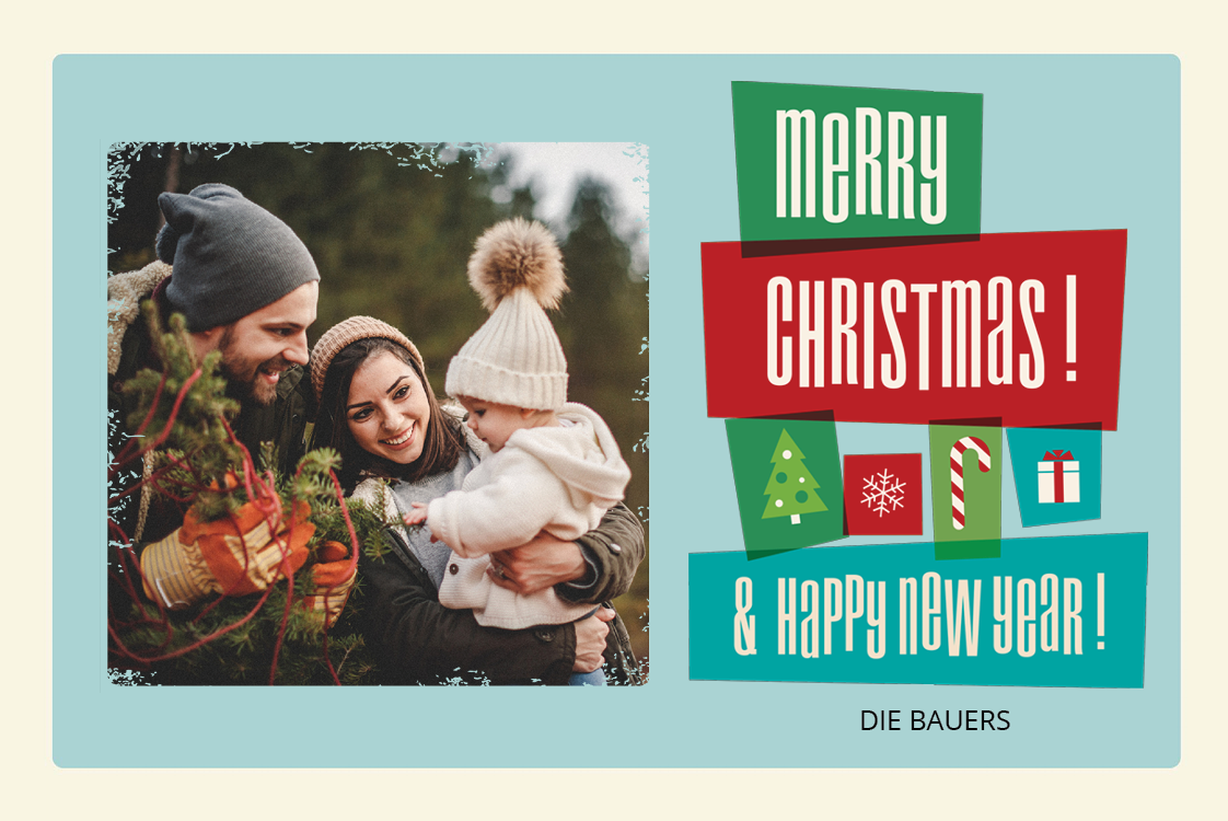 Fotokarten — Farbenfrohes Weihnachten