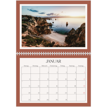Fotokalender A4 doppelt — Klassische Farben