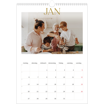 Fotokalender A3 — Großer goldener Text