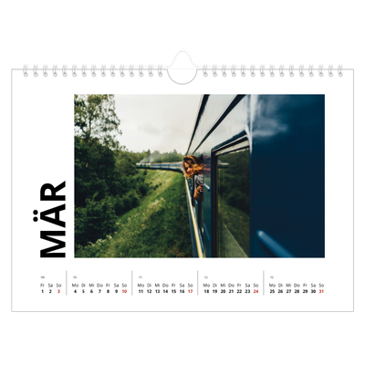 Fotokalender A4 — Datum groß [Marsch]