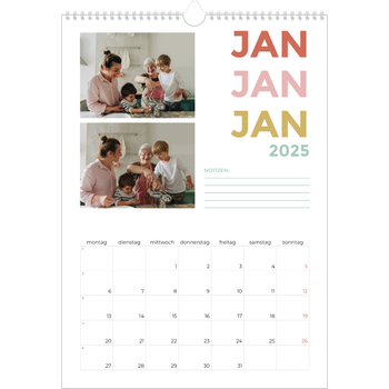 Fotokalender A3 — Bunte Schrift