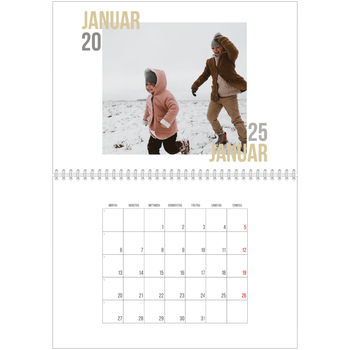 Fotokalender A4 doppelt — Doppelter Text
