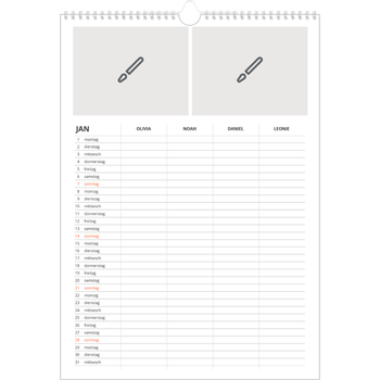 Fotokalender A3 — Gestalte selbst - 4-köpfige Familie