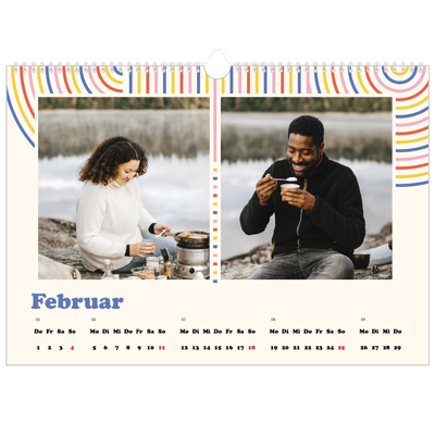 Fotokalender A3 — Retro-Streifen [Februar]