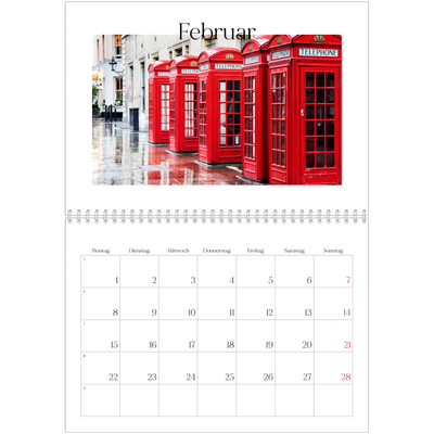 Fotokalender A4 doppelt (30 x 40 cm) — Mein Reisebericht [Februar]