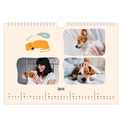 Fotokalender A4 — Hundepfoten und Kritzeleien [Januar]