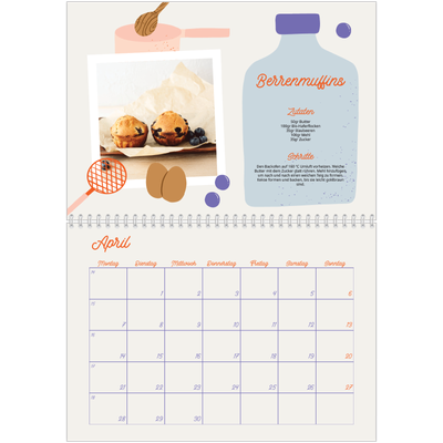 Fotokalender A4 doppelt (30 x 40 cm) — Ein Jahr in Rezepten [April]