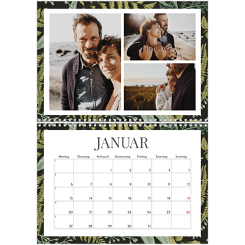 Fotokalender A4 doppelt — Blumiger Hintergrund