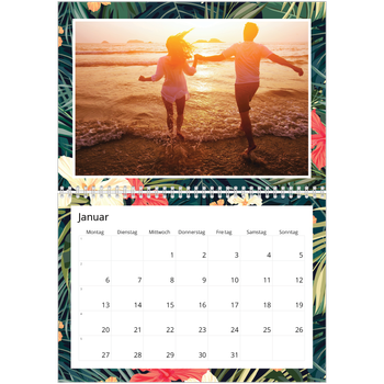 Fotokalender A4 doppelt — Tropische Blätter