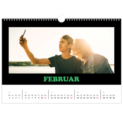 Fotokalender A4 — Bunte Schrift [April]