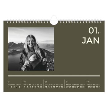 Fotokalender A4 — Modern und kräftig