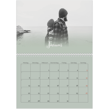 Fotokalender A4 doppelt — Zartgrüner Farbverlauf