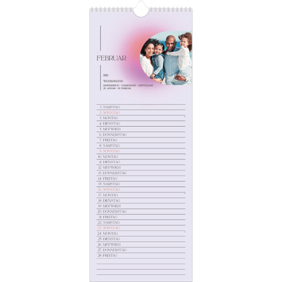 Küchenkalender  — Astrologie Farbverlauf [Februar]