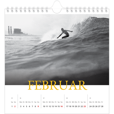 Jahreskalender Quadratisch — Historischer Stil [Februar]