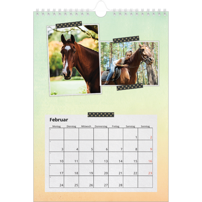 Fotokalender A4 (20 x 30 cm) — Fotos mit Klebestreifen-Optik [Februar]