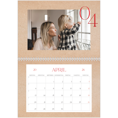 Fotokalender A4 doppelt (30 x 40 cm) — Ein Hauch von Rot [April]