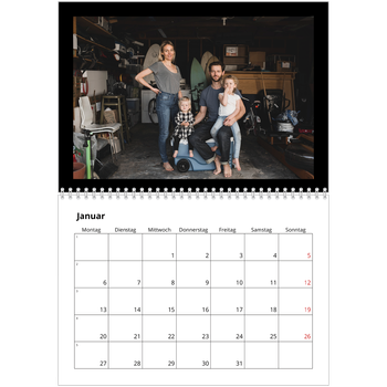 Fotokalender A4 doppelt — Schwarzer Rand oben