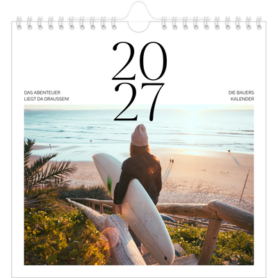 Jahreskalender Quadratisch — Surfen bei Sonnenuntergang [deckblatt]