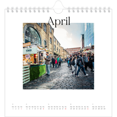 Jahreskalender Quadratisch — Mein Reisebericht [April]