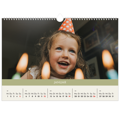 Fotokalender A3 — Pastellfarbene Monate [Januar]