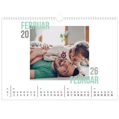 Fotokalender A3 — Doppelter Text [Februar]
