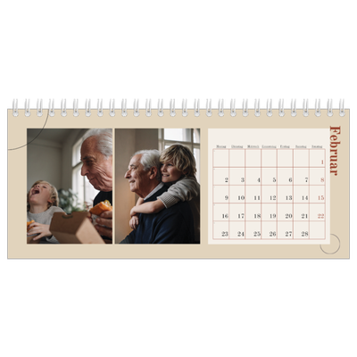 Tischkalender — Assymetrischer Text [Februar]