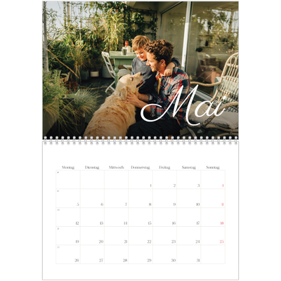 Fotokalender A4 doppelt (30 x 40 cm) — Handgeschriebener Monat [deckblatt]