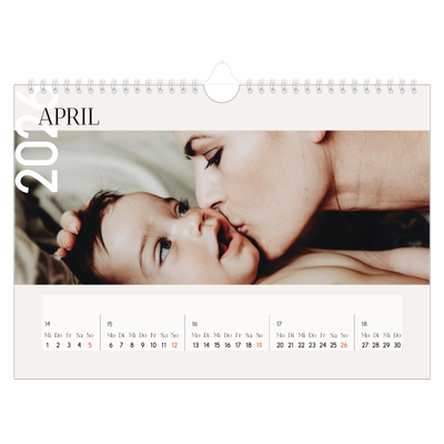 Fotokalender A4 — Überlappender Text [April]