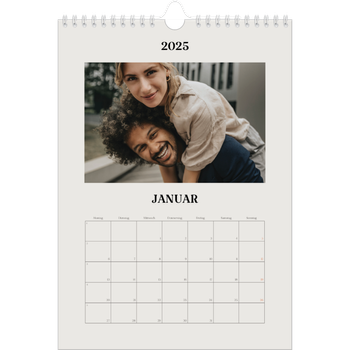 Fotokalender A4 — Schlicht in Creme