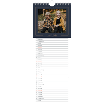 Küchenkalender (15 x 40 cm) — Preußisch Blau